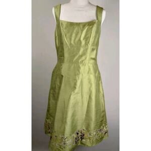 Kay Unger New York - Sleeveless Party Summer Dress - Lime Silk Women’s Size 6
